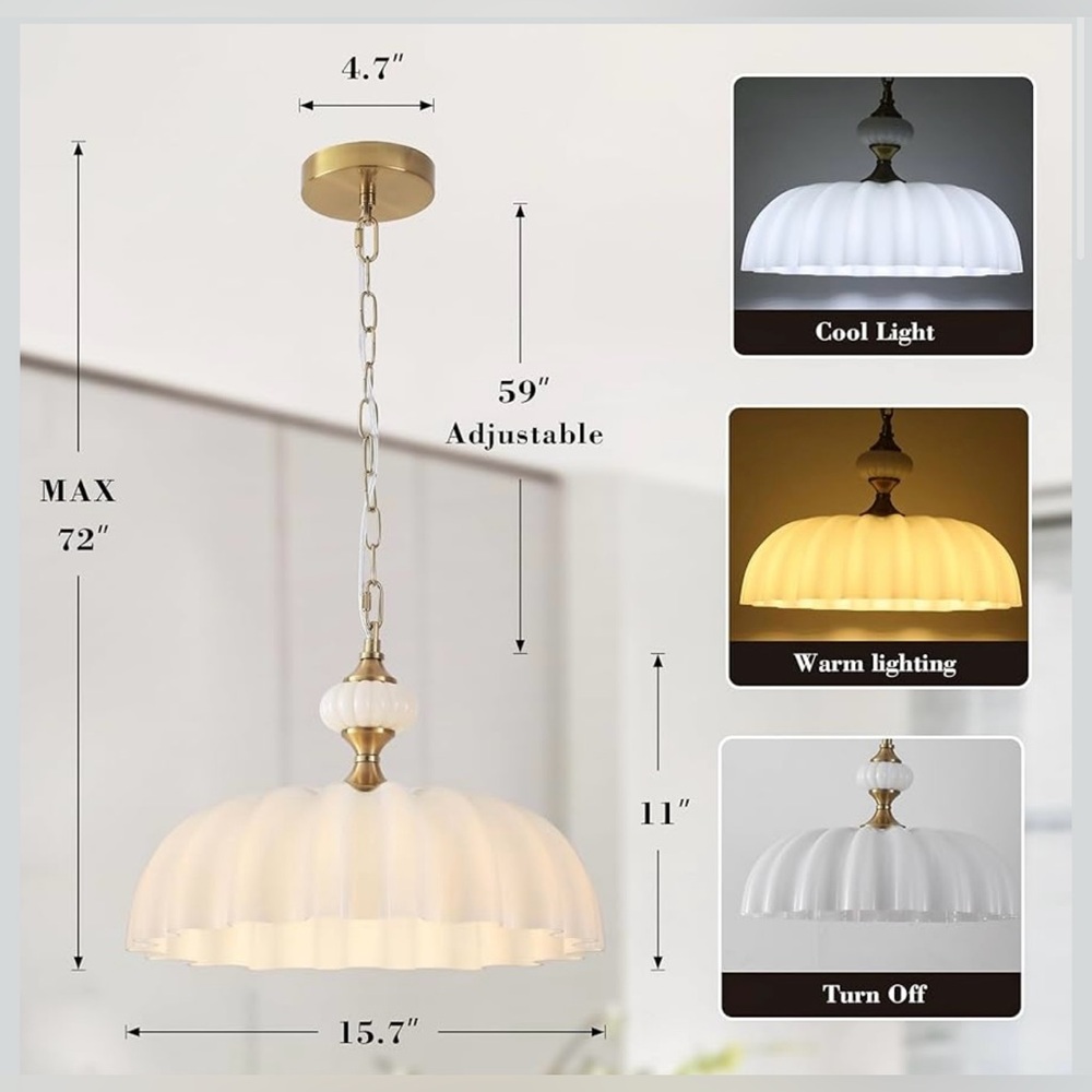 Amazon Gold and White Pendant Light Fixture